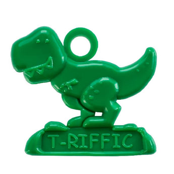 T-Riffic by Fitness Finders: Green T-rex token with T-Riffic slogan, student classroom award and motivation token