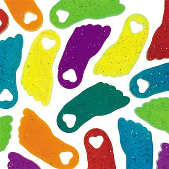Twinkle Toes™ by Fitness Finders: Brightly colored, translucent Toe Tokens with Sparkles, student fitness awards