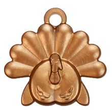 Bronze Tom Turkey award charm with detailed tail feathers, ideal for running incentives and holiday motivation.