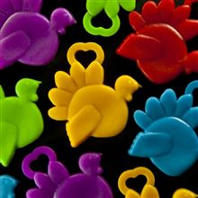 Wacky Turkey Mix by Fitness Finders: Colorful fuschia, yellow, red, and blue Turkey Trot or November awards incentives