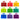 Nine vibrant colors: watermelon, teal, apple green, royal blue, grape, light orange, violet, cranberry and lime green.
